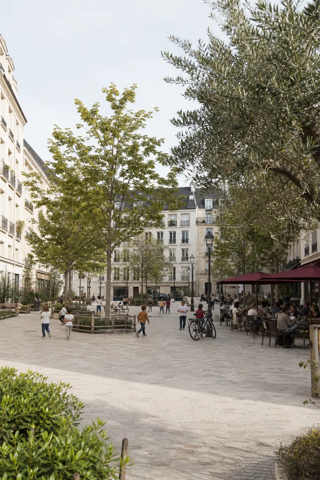 Place de quartier animée